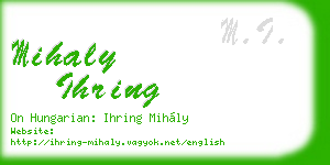 mihaly ihring business card